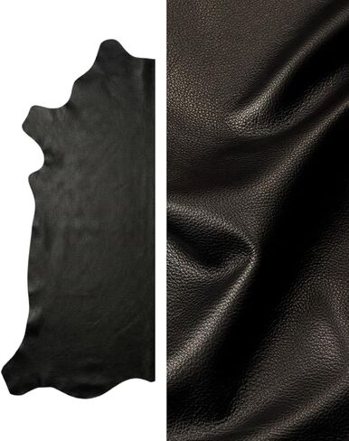 Natural Grain Cowhide Leather Skins (Black, 20 Square Feet (Full Side)) in Kuwait