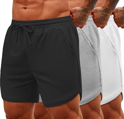 COOFANDY Mens 2 Pack Gym Workout Shorts Muscle Fit Lightweight Training Pants Bodybuilding Sports Jogger with Pockets in Saudi Arabia