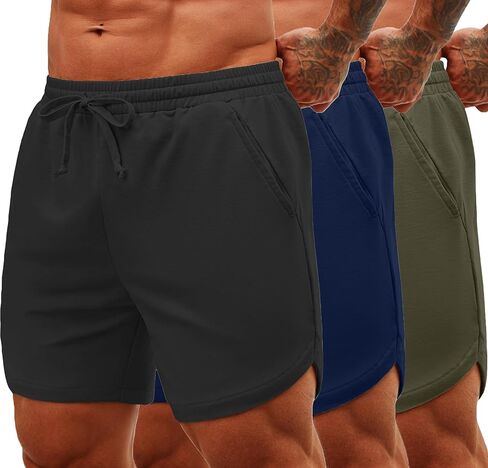 COOFANDY Mens 2 Pack Gym Workout Shorts Muscle Fit Lightweight Training Pants Bodybuilding Sports Jogger with Pockets in Saudi Arabia