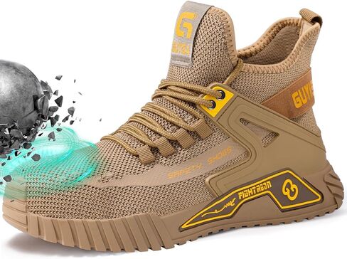 Steel Toe Shoes for Men Work Safety Shoes Industrial Construction Shoes Mid Cut Industrial Boot Work Sneakers Comfortable Lightweight Safety Shoes for Work in Saudi Arabia