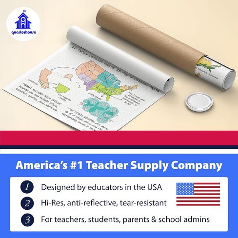 Quarterhouse 5 Themes of Geography Poster Set, Social Studies Classroom Learning Materials for K-12 Students and Teachers, Set of 6, 12 x 18 Inches, Extra Durable in Kuwait