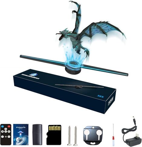 Missyou 9.1" 3D Hologram Fan with Wi-Fi Bluetooth Control, LED Lights, 700 Video Library, Remote, for Trade Shows, Exhibitions, Festivals, and Events in Saudi Arabia