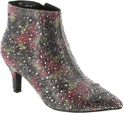 Masseys Women's Ursula Rhinestone Studded Dress Bootie, 6 M (Medium), Black in Saudi Arabia