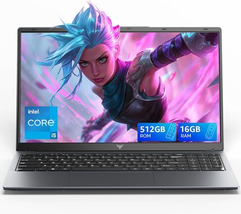 2025 Laptop Computer with Windows 11, Intel N150 Quad-Core Processor 16GB DDR4 RAM 512GB SSD, 15.6" FHD IPS Display, WIFI,5000mAh Battery,USB3.2 Gen1,Portable Laptops for Business Office Student in Saudi Arabia