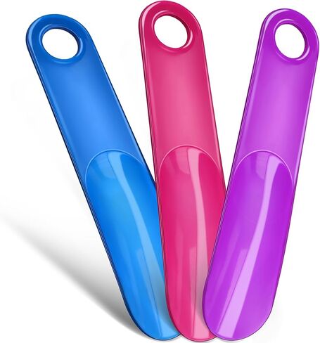 Plastic Shoe Horn - Travel Shoe Horn 8.8 Inch Small Toddler Shoe Horn Travel Size For Men, Kids, Women, Shoe Helper(Orange) in Kuwait