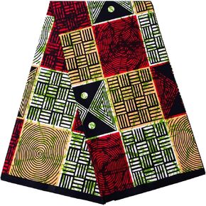 African Fabric 6 Yard Printed Wax Cloth African Ankara Fabric for Party Dress 6185 in Kuwait