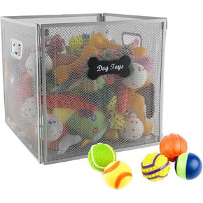 Dog Toy Basket-Dog Toy Bin Set Of 2 -Metal Basket for Pet with Wooden Handle- Large Dog Toy Basket-for Puppy Leash, Blanket Food, Accessories - Container Baskets for Dogs Farmhouse Home Decor-Black in Kuwait