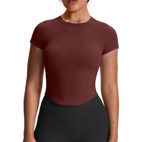 Aoxjox Women's Short Sleeve T-Shirts GEO Baby Tee Workout Gym Yoga Crop Top in Saudi Arabia