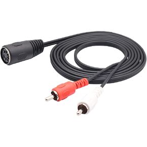 zdyCGTime Din 7 Pin to RCA Cable، 7 Pin DIN إلى RCA Cable، 7-Pin MIDI Female Plug to 2 RCA Male Audio Converter Cord for Bang & Olufsen، Naim، Quad.Stereo Systems (0.5 م) (0.5 م) in Kuwait