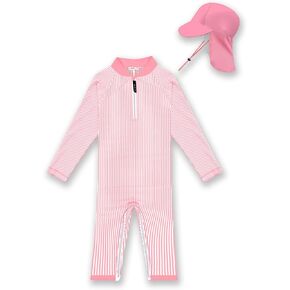 بدلة سباحة للأطفال من WeVSwe للحماية من الطفح الجلدي والحماية من الشمس للرضع بأكمام طويلة، بدلة استحمام سريعة الجفاف مع قبعة الشمس من 0 إلى 3 سنوات in Kuwait