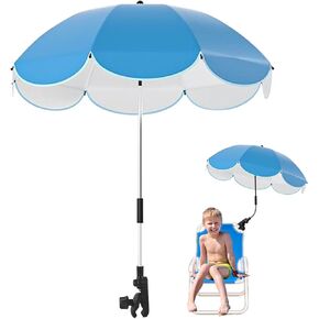 30 Inches Chair Umbrella with Clamp,Waterproof Umbrella Sunshade for Child Outdoor,Bike Wheelchair Umbrella with Holder Clip on Umbrella on Beach Chairs,Strollers,Wheelchairs(Chair Not Include) in Kuwait