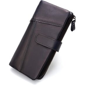 KingTo Genuine Leather Long Wallet for Women Vintage Checkbook Wallets with RFID Blocking Card Holder (Vintage red) in Saudi Arabia