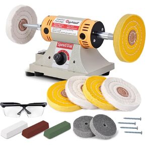 Jewelry Polisher Versatile Polishers & Buffers for Bench Grinder - Ideal for Jewelry Polishing and Finishing Jobs,With 6 Cloth Wheels, 2 Abrasive Fiber Wheels, Safety Glass, Polish Compound in Kuwait