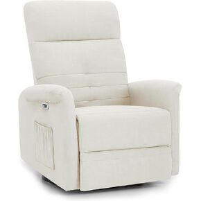 MCombo Power Swivel Glider Recliner Chair, Electric Rocker Recliner Chairs with USB Charging Ports for Living Room and Nursery, Fabric 7763 (Light Grey) in Kuwait