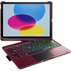 doqo for iPad 10th 11th Generation Case with Keyboard,360° Rotatable Wireless 7 Colors Backlight Multi-Touch Trackpad Folio Keyboard Cover for iPad 11-inch A16 2025 10.9-inch 10th 2022 (Black) in Kuwait