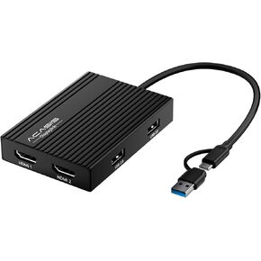 ACASIS USB to HDMI Adapter 4K@60Hz, 2 HDMI & 3 USB-A Ports, 100W PD Charging, DisplayLink for Mac M1/M2/M3/Windows,Dual Monitor Adapter, Laptop Docking Station in Saudi Arabia