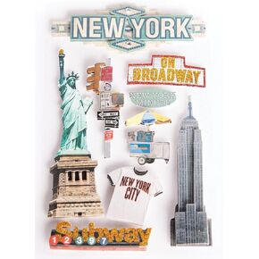 Paper House Productions STDM-0011E 3D Cardstock Stickers, New York City (3-Pack) in Kuwait