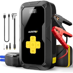 AUXITO Jump Starter: 7000A Portable Car Battery-Jumper for All Gas or up to 12L Diesel, 3 in 1 Multi-Function 12V Jump Box with 4000LM Camping Light and 16000mAh Power Bank in Kuwait