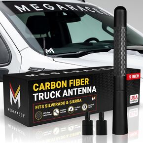 Carbon Fiber Truck Antenna Chevy Silverado 1500 & GMC Sierra (Year 1999-2024) | Short Antenna for Truck | Car Audio & Video Antennas | Small Chevy Silverado Antenna Truck Accessories | Black 5 Inch in Kuwait