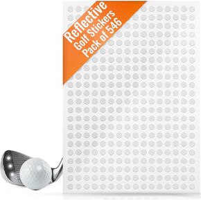 LiteMark White Reflective 0.25 Inch Dot Stickers | Weatherproof Golf Ball Decals for Enhanced High Speed Camera Detection and Simulators - Pack of 546 in Kuwait
