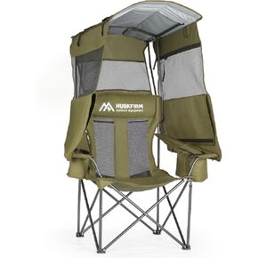 Camping Chair with Canopy Shade - Beach Chair with UPF 50+ Sun Shade, Cup Holder, Side Pocket, Portable Folding Soccer Chair for Adults Fishing Camp Lawn Outdoor Sports, Support 330 LBS, Blue in Kuwait