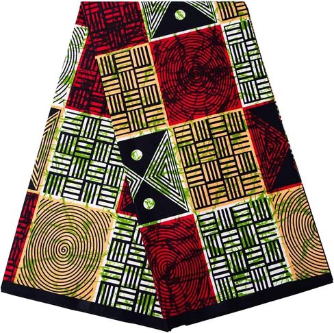 African Fabric 6 Yard Printed Wax Cloth African Ankara Fabric for Party Dress 6185 in Kuwait