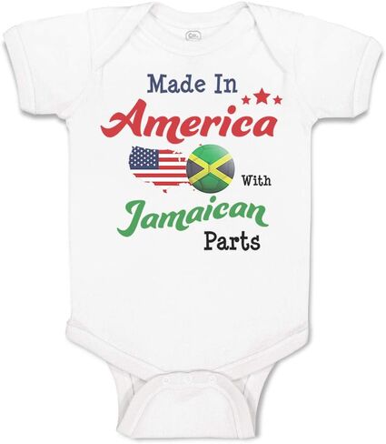 Cute Rascals Baby Bodysuit Made in America with Jamaican Parts Boy & Girl Baby Clothes Funny Cotton Yellow Zest Design Only 6 Months in Saudi Arabia