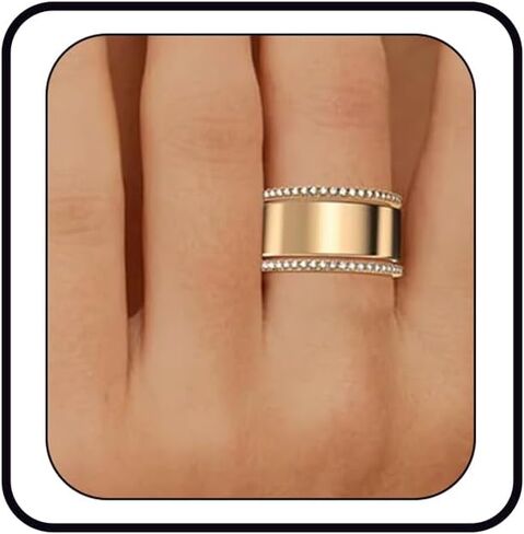 Stackable Gold Rings for Women Trendy Cubic Zirconia Thumb Ring Dainty Stacking Thin Rings Knuckle Ring Set Promise Statement Jewelry in Kuwait