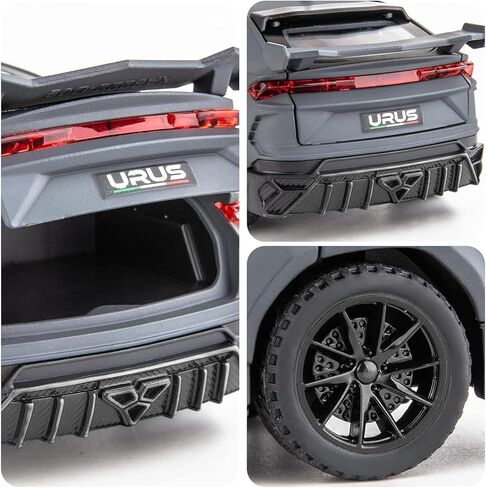 Compatible for 1/32 Lambo Urus Model Car Diecast Collectible Pull Back Toy Car with Light and Sound Toy Vehicle for 3+ Year Old Kids Boys Gift Gray in Kuwait