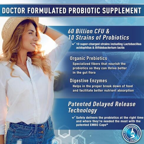 بروبيوتيك ممتاز مثالي تمامًا 60 مليار وحدة تشكيل مستعمرة مع البريبايوتك العضوي والإنزيمات الهاضمة in Kuwait