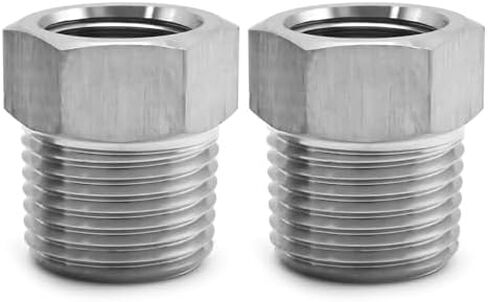 2 Pcs 1/4 Inch Male NPT to 1/8" Female NPT Reducer Bushing Fuel Fitting Adapter, Robust Reducing Forging Pipe Adapter Fittings in Kuwait