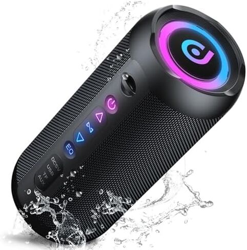Portable Bluetooth Speakers, IPX7 Waterproof Speaker Bluetooth Wireless, 30W Loud Stereo Sound, 30H Playtime, RGB Lights, TWS Pairing, Portable Speaker Bluetooth 5.4 for Outdoor/Home/Party, Gift Ideas in Kuwait