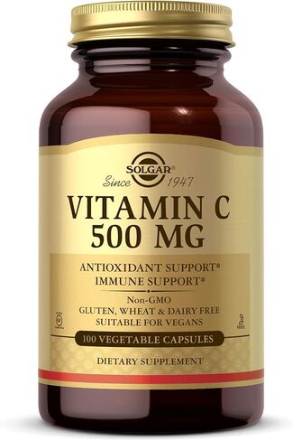 Solgar Vitamin C 500 mg, 250 Vegetable Capsules - Antioxidant & Immune Support - Overall Health - Supports Healthy Skin & Joints - Non-GMO, Vegan, Gluten Free, Kosher - 250 Servings in Kuwait