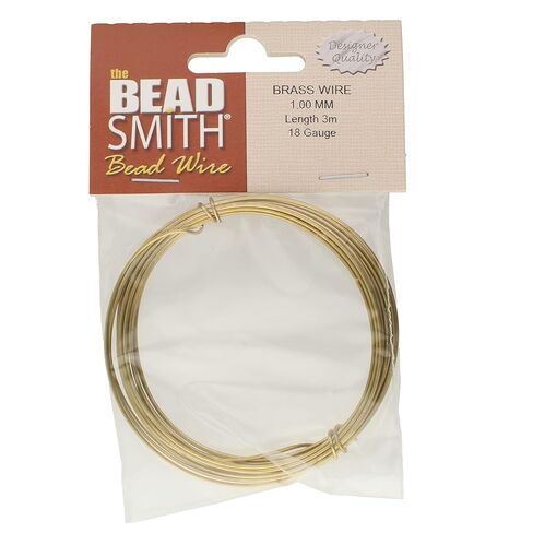 سلك المجوهرات الألماني الاحترافي من Beadsmith - قطر 1.0 ملم، قياس 18، ملف 3 أمتار - نحاس 100% - سلك خرز يستخدم في صناعة المجوهرات، وتغليف الأسلاك، والنحت، والزهور، والنمذجة وغيرها من الفنون والحرف اليدوية الأخرى in Kuwait