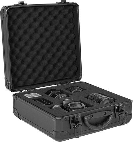 13 Inch Aluminum Carrying Case 13 X 10 X 5.5 Inch Ideal for Microphone & Camera Gear Transportation, DJ Mixer Case with Customizable Pre-Diced Foam, Black in Kuwait
