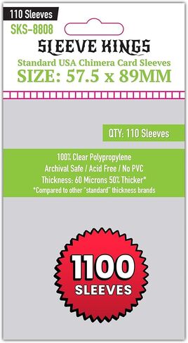 Sleeve Kings Standard USA Chimera Card Sleeves 57.5 X 89 mm (10x110 Pack, 1100 Sleeves) in Kuwait