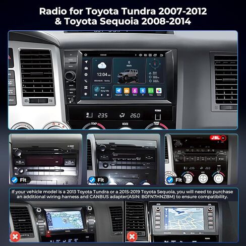 Swtnvin Car Radio Toyota Tundra 2007-2013 ، Sequoia 2008-2018،10.1 in Kuwait