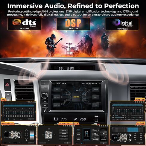 Swtnvin Car Radio Toyota Tundra 2007-2013 ، Sequoia 2008-2018،10.1 in Kuwait