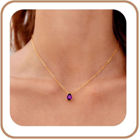 قلادة من الذهب المطلي بالذهب 18 كيلو بيلدستون للنساء قلادة دمعة ماس دايمون in Kuwait