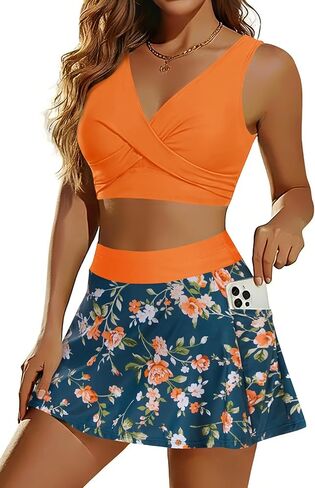 Aqua Eve Two Piece Bikini Skirt Swimsuit - 2 Piece Bathing Suits for Women High Waisted with Pockets 2024 Swimwear in Kuwait