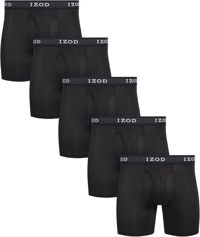 IZOD Mens Boxer Briefs - 5 Pack Stretch Performance Mens Underwear Boxers with Functional Fly Pouch (Sizes: S-2XL) in Saudi Arabia