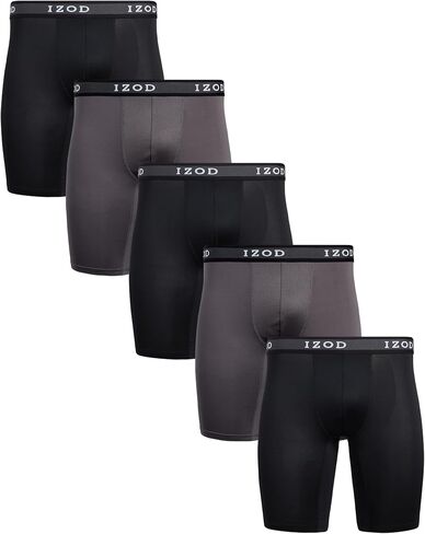 IZOD Mens Boxer Briefs - 5 Pack Stretch Performance Mens Underwear Boxers with Functional Fly Pouch (Sizes: S-2XL) in Saudi Arabia