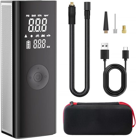 Tire Inflator Portable Air Compressor - 5X Faster 180PSI Cordless Air Pump for Car Tires with Digital Pressure Gauge, Auto Shutoff & Emergency LED Light,Tire Pump for Cars, Motorcycles, Bikes, Balls in Kuwait