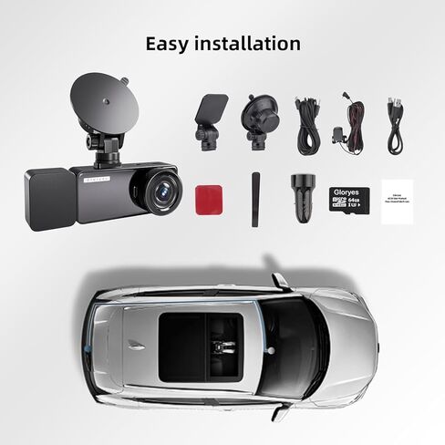DASH DASH CAM الأمامي والداخل ، وكاميرا اندفاعة ، وكاميرا DASHCAM الأمامية 2 كيلو/1440 بكسل ، وكاميرا السيارة الداخلية ، وكاميرا اندفاعة للسيارات مع الرؤية الليلية ، والسيارات ، وحلقات كاميرا CAM CAM مع بطاقة 32 جرام مجانية in Kuwait