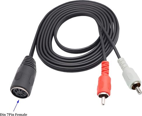 zdyCGTime Din 7 Pin to RCA Cable، 7 Pin DIN إلى RCA Cable، 7-Pin MIDI Female Plug to 2 RCA Male Audio Converter Cord for Bang & Olufsen، Naim، Quad.Stereo Systems (0.5 م) (0.5 م) in Kuwait