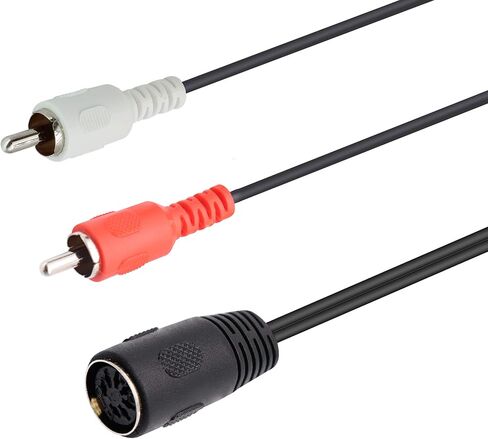 zdyCGTime Din 7 Pin to RCA Cable، 7 Pin DIN إلى RCA Cable، 7-Pin MIDI Female Plug to 2 RCA Male Audio Converter Cord for Bang & Olufsen، Naim، Quad.Stereo Systems (0.5 م) (0.5 م) in Kuwait