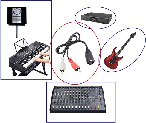 zdyCGTime Din 7 Pin to RCA Cable، 7 Pin DIN إلى RCA Cable، 7-Pin MIDI Female Plug to 2 RCA Male Audio Converter Cord for Bang & Olufsen، Naim، Quad.Stereo Systems (0.5 م) (0.5 م) in Kuwait