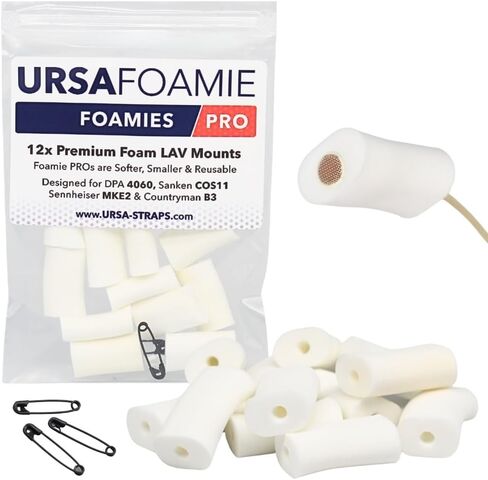 URSA Foamies: Soft Foam Mounts for Wireless Lav Mics | Lav Mic Accessories | Stick Directly to the Skin or Costume | Microphone Foam Covers - Fits Most Microphone Brands in Kuwait
