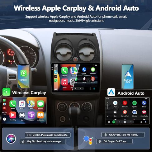 4G+64G CAR Stereo Radio for Nissan Rogue 2008-2013 مع Carplay Android Auto و Android 13 Head و 9 بوصة راديو سيارة شاشة مع GPS Navigation Bluetooth 5.0 16EQ RDS FM HD Camera in Saudi Arabia