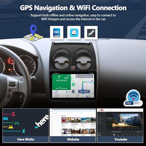 4G+64G CAR Stereo Radio for Nissan Rogue 2008-2013 مع Carplay Android Auto و Android 13 Head و 9 بوصة راديو سيارة شاشة مع GPS Navigation Bluetooth 5.0 16EQ RDS FM HD Camera in Saudi Arabia